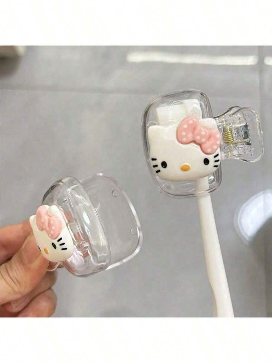 4pcs Sanrio Hello Kitty Toothbrush Holder - Cute Travel Case, Protect And Style Your Toothbrush, Essential For Home And Travel, Need To DIY The Toothbrush Case With Kitty.