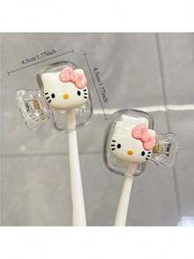 4pcs Sanrio Hello Kitty Toothbrush Holder - Cute Travel Case, Protect And Style Your Toothbrush, Essential For Home And Travel, Need To DIY The Toothbrush Case With Kitty.
