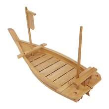 ZHFEISY Wooden Sushi Boat Serving Tray 28 Inch Sushi Plate For Restaurant & Parties Sushi Decorative Tray - 預設 - 查看 6
