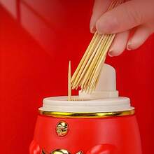 One, Toothpick Box, Creative Toothpick Box, Pop-Up Automatic Toothpick Box, Kitchen And Restaurant Use, Cute Cat Toothpick Box, Toothpick Box, Kitchen Supplies - trắng - Xem 5