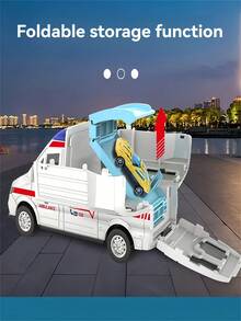 1 件儿童惯性折叠救护车模型 DIY 玩具，互动益智玩具适合 3-12 岁男孩和女孩，圣诞礼物（随机汽车款式和颜色） - 彩色 - 查看 7