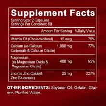 (2 Pack)Alliwise Calcium Magnesium Zinc, 3-In-1 Formula With Vitamin D3, Supports Immune & Bone & Joint Health, For Daily Users - 2 Bootles (120pcs) - View 9