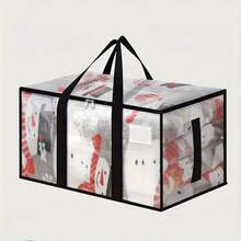 1pc Transparent Storage Bag, Clothes Handbag For Moving, Reinforced Handle Bedding & Clothes Storage Bag, Heavy Duty Storage Tote Bag For Clothes, Moving Supplies