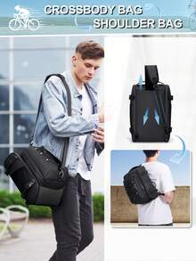 NEWHEY 3-In-1 Waterproof Reflective Bicycle Rear Rack Bag, 15L Capacity, With Rain Cover - Multicolor - View 2