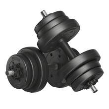 SONGMICS Kit Haltères Musculation 2-en-1, 2 x 10 kg, Poids Réglable, avec Barre d'Extension Supplémentaire en Acier, Revêtement en Plastique, Fitnesse, Musculation, à la Maison, Noir d'Encre - Noir - Voir 2