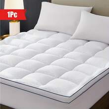 1pc Mattress Pad, For Sleeping, Cooling Thick Mattress Topper, With 8-21 Inch Deep Pocket, Plush Mattress Cover, Filled With Ultra-Soft Fiber, Breathable Quilted Mattress Pad