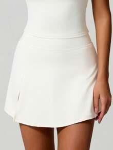 MASKERT 网球裙》女士运动半裙网球高尔夫裙户外运动半裙防眩光运动服舒适亲肤 - 杏色 - 查看 5