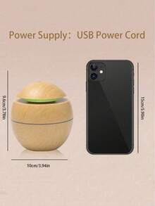 1pc Portable 200ml Air Humidifier, Atmosphere Light Humidifier, Mini Shape Creative Humidifier, USB Powered, Wood Grain Desktop Atmosphere Light Humidifier, Suitable For Bedroom, Study, Living Room,Office,Etc,To Relax And Enhance Mood Gifts Birthday Graduation,Holiday Gifts For Elders, Relatives, Friends, Children, Ladies, Girlfriends, And Boyfriends, Valentine's Day Gifts, Holiday Gifts, Christmas And Halloween Gifts