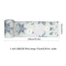 Papel tapiz autoadhesivo y removible con patrón de flores y hierba, rollo de papel tapiz autoadhesivo y resistente al agua que se puede cortar a medida, adecuado para baño, ducha, cocina, sala de estar, oficina y decoración de habitaciones, decoración del hogar, decoración de paredes. Tamaño de 3.94/5.9*78.74 pulgadas adecuado para decoración parcial, tamaño de 7.87/11.81*78.74 pulgadas adecuado para aplicación en áreas grandes.