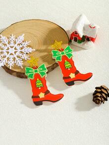 1 Pair Women's Holiday Earrings, Lightweight & Cute Acrylic Santa Claus Dangle Earrings, Suitable For Party, Holiday, Christmas Wear And Gift