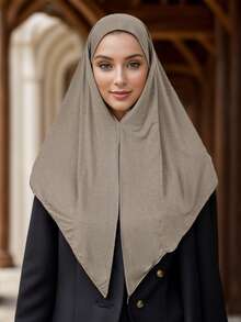 1 pieza Diadema versátil de unicolor para mujer, pañuelo para la cabeza simple, pañuelo musulmán transpirable para protección solar, hiyab de viscosa ligero adecuado para turbante diario