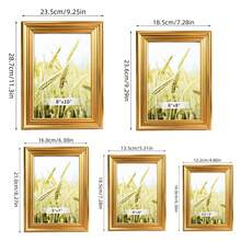 1pc/4pcs Luxury Gold Photo Frames, 3D Edge Design, 3.5x5", 4x6", 5x7", 6x8", 8x10" Options, Decor For Living Room, Bedroom, Office, Wedding, Anniversary, Christmas, Pet Memorial, Comes With Random Photo Paper (For Reference Only)