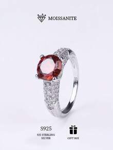 S925 Sterling Silver 2CT Moissanite VVS Grade Gorgeous Arched Proposal Ring For Men And Women, Quality Jewelry, Fashionable And Versatile Gift Box