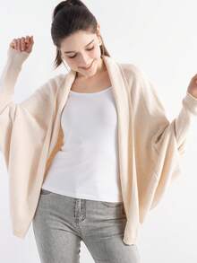 Women's Merino Wool Cardigan Sweater 2025 Fall Winter Sweater Open Front Batwing Sleeve Knit Slouchy Cardigan Sweater