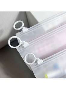 20pcs/10pcs Transparent Frosted Pull Tab Bag Underwear Zipper Bag Cosmetics Storage Bag Stationery Office Storage Bag Travel Storage Bag.