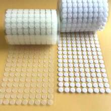 1cm/0.39in, 1.5cm/0.59in, 2cm/0.78in Clear Dot White Adhesive Hook Fastener Rings, Strong Glue Sticky Discs, Suitable For Double-Sided Tape, Applicable For Classroom, Office And Home DIY