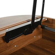 MERAX 47.2''Lift Top Coffee Table With Hidden Compartment, Partially Assembled Wooden Center Table, Modern Oval Lift Tabletop For Home Living Room,Brown - 棕色 - 查看 8