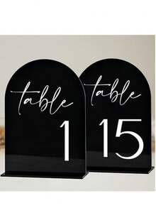 1 Set Acrylic Arch Shaped Number Place Cards, Party Decor Seating Cards, Wedding Table Numbers, Modern Wedding Ceremony & Reception Signage