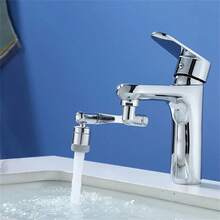 1440° Rotating Stainless Steel Faucet Robotic Arm With Splash-Proof Design & Multi-Function Adapter Head - For Drinking Water, Includes Installation Tools For Kitchen, Bathroom, Toilet, Multi-Function Water Flow | Fashionable Design | High-Quality Fixture Kitchen Items Kitchen Accessories Kitchen Tools