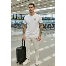 White T-Shirt + Jogger Pants Kit Opposite Modas Elegant Versatile High Quality - Off - View 4