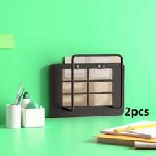 2 Stück moderner Gusseisen Wandhalterung ohne Bohrung. Box Halter, WLAN Regal, WLAN Wandhalterung für Set-Top Box, breite flache Plattform Kabelbox Halter, einfache Installation Mehrfachsteckdose und Modemhalterung, Routeraufbewahrungsbox, WLAN Halterung, Wandhalterung für Set-Top Box