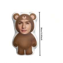 Personalized Dual-Sided Teddy Bear Pillow - Custom Photo Insert, Soft White Toy & Cushion, Easy-Clean Unique Gift For Friends, Family, Father's Day, Mother's Day, Novelty Cushion | Custom Teddy Bear | Customizable Decor, Stuffed Animals,Machine Washable, Digital Printing