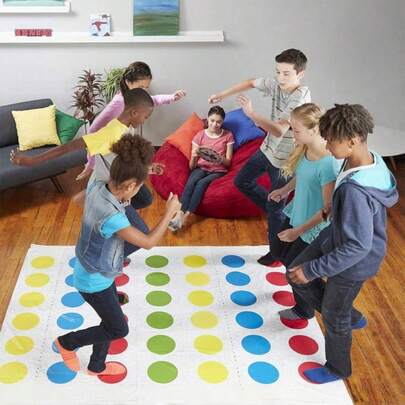 لعبة التوأم - لعبة مهارة ممتعة، بساط كبير، نقاط ملونة، مناسبة لتجمعات العائلة وحفلات الأطفال والألعاب الداخلية وألعاب بناء الفريق