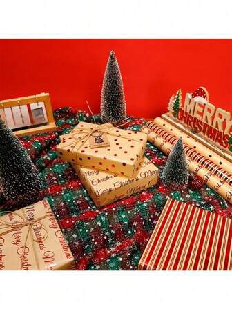 Christmas Gilding Random Dot Gift Wrapping Paper,Kraft Paper Wrapping Paper,