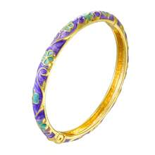 1pc Fashionable New Bohemian Style Gold-Plated Cloisonne Enamel Bracelet Jewelry, Suitable For Girls And Women - Round - View 11