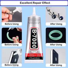 Adhesivo multiusos B-7000, de alta resistencia con punta aplicadora de precisión, pegamento en pasta B7000 de 110ml/3.7oz, apto para pedrería, ropa, tela, joyería, teléfonos, tabletas, madera, goma,