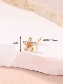 1 件/5 件可爱 L 形鼻钉戒指，适合女士女孩，独特蝴蝶花朵星星方晶锆石夏季金银色鼻环饰品派对和礼物 20G - L Shaped Pin - 查看 5