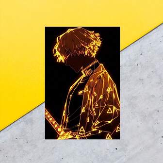 12x18 Inches Frameless Anime-Inspired Canvas Wall Art Poster - Vibrant Neon Design, Perfect For Bedrooms, Living Rooms, Or Hallways - Ideal Winter Gift & Room Decoration, Living Room Artwork Modern Wall Art Bold Color Contrast, Kawaii Room Decor