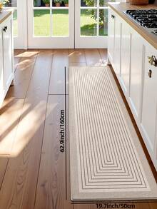 1 pieza Alfombra de pasillo vintage, alfombra de área, material de mezcla de lana, engrosada, a rayas, minimalista, generosa, cómoda y suave de estilo casual, lavable a máquina, plegable, adecuada para cocina, baño, comedor, pasillo, fiesta, reunión, Año Nuevo, todas las estaciones, decoración de patio, decoración del hogar, decoración de habitación, decoración de festivales