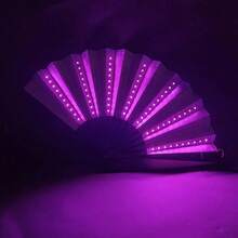 Cool Colorful Fan With Multi-Color Glowing Bouncing Effect, Foldable Design, Electronic Letter Lighting, Atmosphere Prop, Party Performance Accessory, Sparkling Fan, Suitable For Online Wine Tasting, Parties - Luminous Fan - View 13