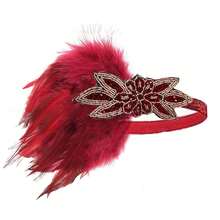 1920s Flapper Costume Accessories Set, Includes Headband And Long Gloves, Suitable For Parties, Balls, Galas, Vintage Events, Formal Occasions, Social Gatherings And Celebrations; 1920s Flapper Feather Headband; 1920s Sequin Showgirl Headpiece Women Hair Band - Black - View 12