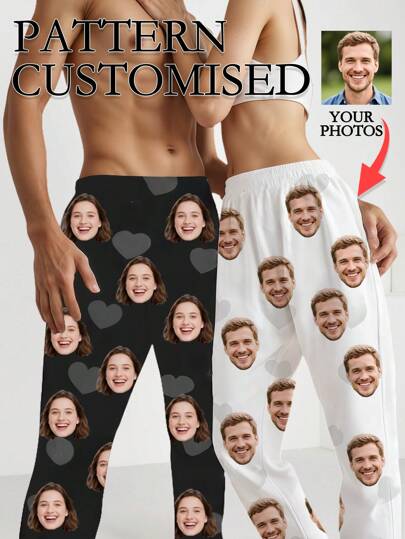 Custom Photo Pajama Pants - Personalized Pet Pajamas Pants For Men Women - Couple Face Pajamas Gift For Husband, Fall