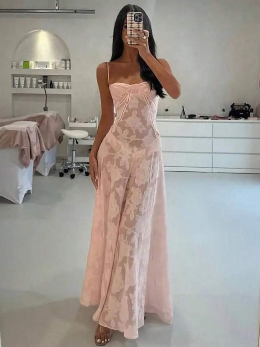 New Summer Women's Fashion Halter Neck Elegant Evening Dress - Hồng - Xem 1