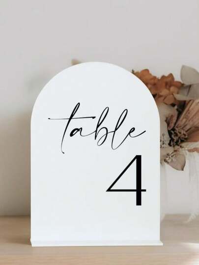 1 Set acrylische bogenförmige Nummern Platzkarten, Party Deko Sitzplatzkarten, Hochzeit Tischnummern, moderne Hochzeit Zeremonie & Empfang Beschilderung