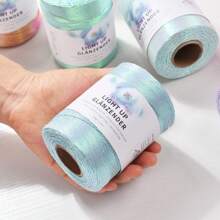 1mm Iridescent Metallic Thread - 550m/1804.46ft Spool, Suitable For DIY Crochet, Lace And Home Decor | Options: Burgundy, Pink, Yellow, Bags, Christmas Decorations, Yarn - Multicolor - View 1