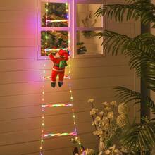 LED Christmas Lights - Christmas Decorative Ladder Lights With Santa Claus, Indoor/Outdoor Christmas Decoration Lights For Window, Garden, Home, Wall, Party,Christmas Tree And Detachable Santa Claus - Multicolor - View 3