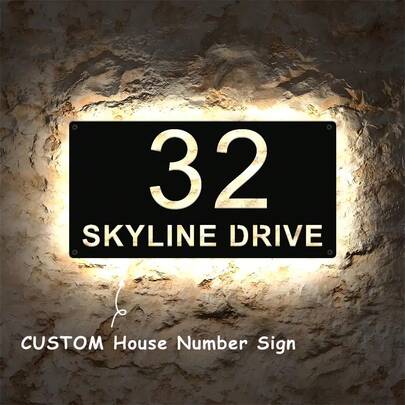 4 Sizes Available! Personalized Modern House Number Sign, Square Metal House Letters, Family Name Display, Custom Metal Address Sign, Garage Sign