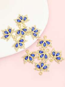 10pcs Colored Rhinestones Inlay Autumn Maple Leaf Charms Delicate Charming Clavicle Chain Necklace Earrings Keychain Hair Accessories DIY Sparkling Leaves Pendants - Perfect For Fall-Themed Party & Banquet, Great Decorations And Gift For Easter & Thanksgiving