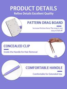 1pc Extended Mop With (10pcs Compressed Cleaning Cloth), Clip On Mop, Lazy Mop, Face Towel Mop, Replaceable Cloth Mini Mop, 360 ° Rotating Head Push-Pull Handle Design, Suitable For Hard Floors And Marble, Glass, Ceramic Tiles - Purple - View 9