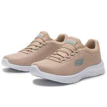 Skechers SPORT 女士一脚蹬休闲运动鞋，轻便舒适运动鞋，适合日常穿着和旅行，897993-TPE - 灰褐色 - 查看 3