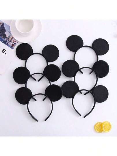 Ear Headband With Red Bow - Adorable Cartoon Themed Hair Accessory, Nylon, Hand Wash - Suitable For Theme Parks, Holiday Gifts, Party Decor, Anime Cosplay Headband | Anime Themed Accessory | Polyester And Spandex, Headband