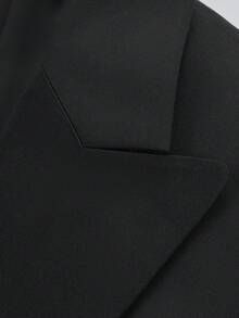 Tail Coat Jacket For Men - Long Black Evening Tailcoat With Peak Lapels, Luxury Wedding Gala Dinner Performance Costume Chorus Conductor Black Jacket Only - Black - View 6