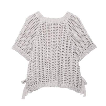 ZEVITY Femmes Mode Laçage Latéral Ajouré Tricot Décontracté Pull, Fente à l'ourlet Design Nœud Tricot Épais Pull SW2515, Automne/Hiver Été