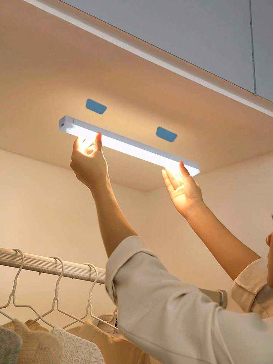 USB Rechargeable Smart Sensor Magnetic LED Light, Cabinet Wardrobe Light, Staircase Backlighting, Suitable For Kitchen, Living Room, Wine Cabinet, Wardrobe Sensor Lighting - White - View 1