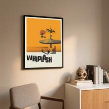 1 幅复古风格《爆裂鼓手》电影海报艺术画 - 适用于客厅、卧室、办公室、酒吧等，几何图案设计，适合室内外，海滩场景装饰画，无框 - 彩色 - 查看 3