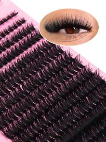 200 de grupuri de gene false naturale ondulate, ușoare, fermecătoare, dramatice, fibre conice cu lungimi variabile ale genelor oferă o dimensiune și o ondulare de neegalat pentru un aspect de pene, explorează fuziunea nesfârșită a genelor, fermecătoare, pot fi purtate cu tine, potrivite pentru purtare zilnică sau ocazii speciale. - D - Vizualizare 4